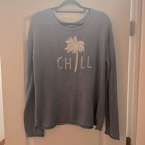 Marled ‘CH🌴LL’ Knit Long Sleeve Sweater